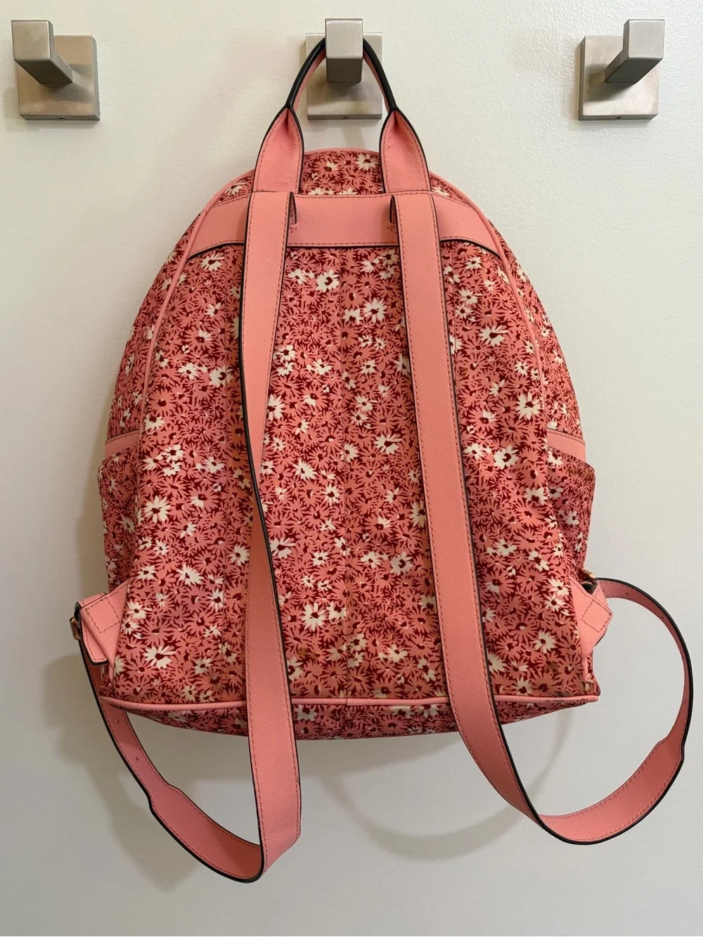 Michael Kors Coral Pink Floral Printed Backpack